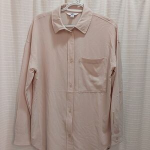 Women's Beige Button Down Shirt By JoyLab